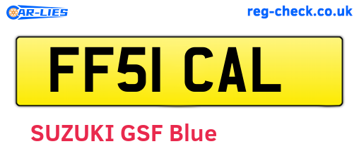 FF51CAL are the vehicle registration plates.