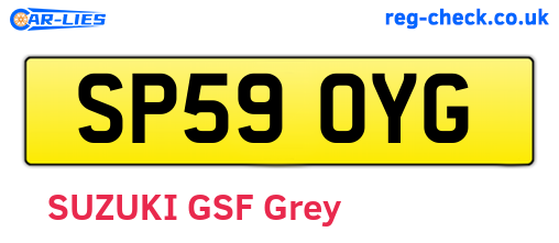 SP59OYG are the vehicle registration plates.