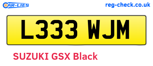 L333WJM are the vehicle registration plates.