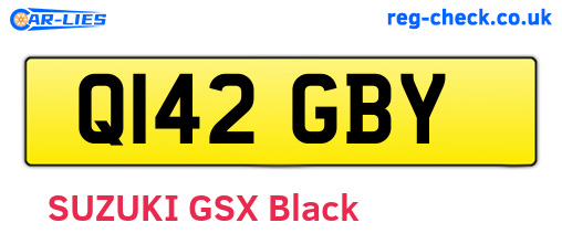 Q142GBY are the vehicle registration plates.