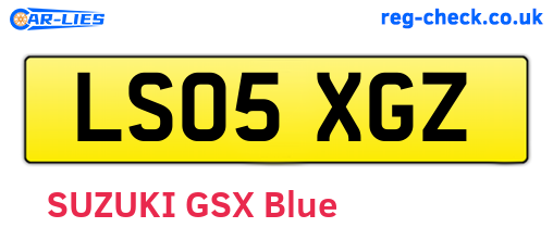 LS05XGZ are the vehicle registration plates.