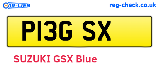P13GSX are the vehicle registration plates.