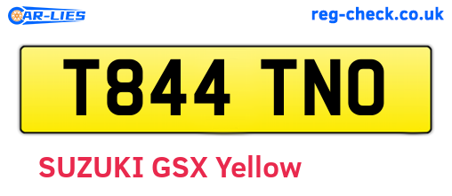 T844TNO are the vehicle registration plates.