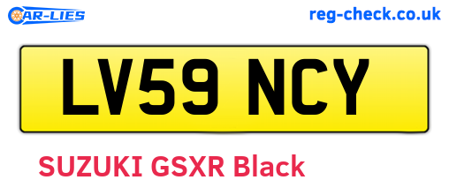 LV59NCY are the vehicle registration plates.