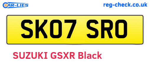 SK07SRO are the vehicle registration plates.