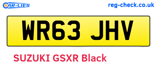 WR63JHV are the vehicle registration plates.