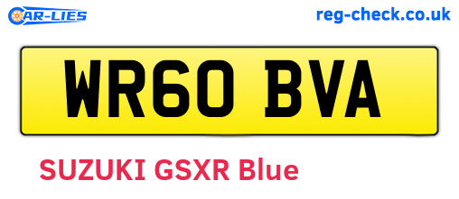 WR60BVA are the vehicle registration plates.