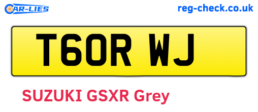 T60RWJ are the vehicle registration plates.