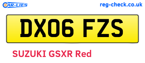 DX06FZS are the vehicle registration plates.