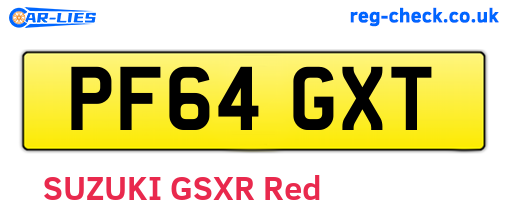 PF64GXT are the vehicle registration plates.