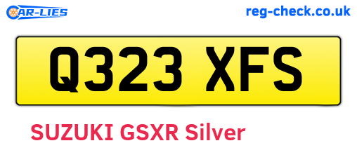 Q323XFS are the vehicle registration plates.