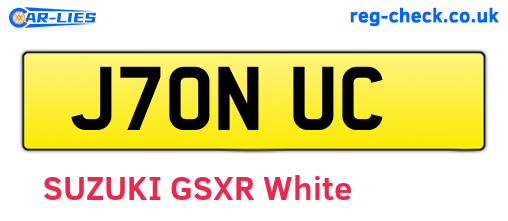 J70NUC are the vehicle registration plates.