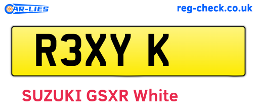 R3XYK are the vehicle registration plates.