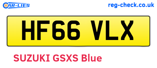 HF66VLX are the vehicle registration plates.