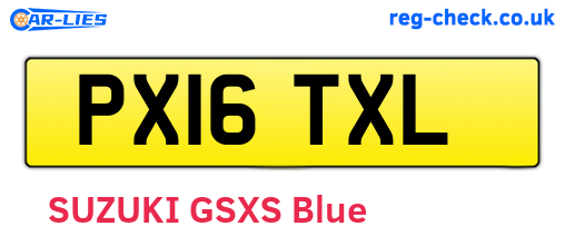 PX16TXL are the vehicle registration plates.