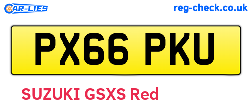 PX66PKU are the vehicle registration plates.