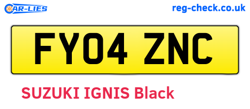 FY04ZNC are the vehicle registration plates.