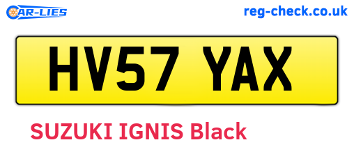 HV57YAX are the vehicle registration plates.