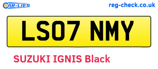 LS07NMY are the vehicle registration plates.