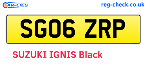 SG06ZRP are the vehicle registration plates.
