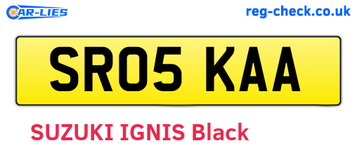SR05KAA are the vehicle registration plates.