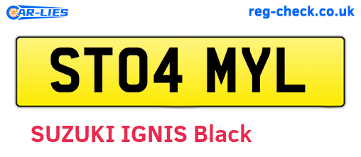 ST04MYL are the vehicle registration plates.