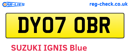 DY07OBR are the vehicle registration plates.