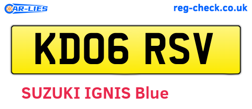 KD06RSV are the vehicle registration plates.