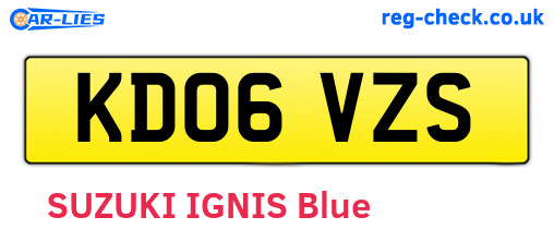 KD06VZS are the vehicle registration plates.