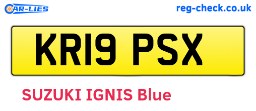 KR19PSX are the vehicle registration plates.