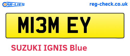 M13MEY are the vehicle registration plates.