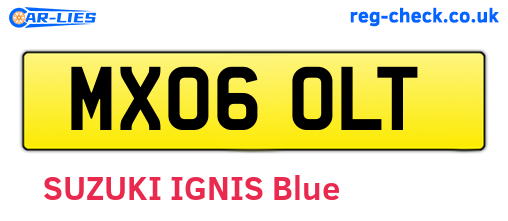 MX06OLT are the vehicle registration plates.