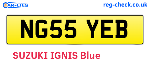 NG55YEB are the vehicle registration plates.