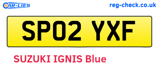 SP02YXF are the vehicle registration plates.
