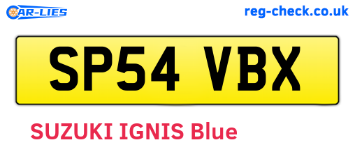 SP54VBX are the vehicle registration plates.