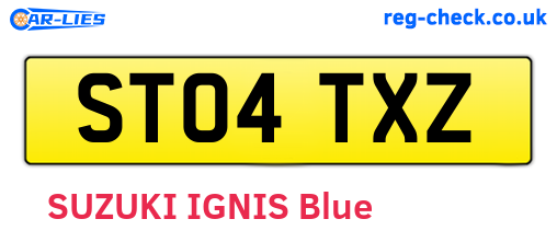 ST04TXZ are the vehicle registration plates.