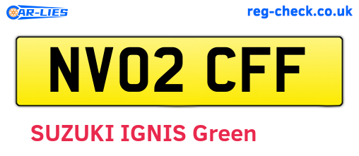NV02CFF are the vehicle registration plates.