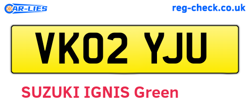 VK02YJU are the vehicle registration plates.