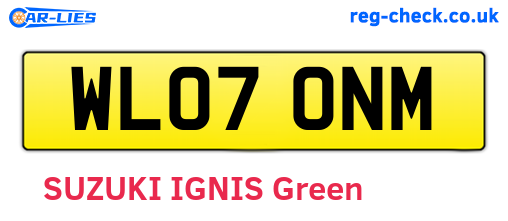 WL07ONM are the vehicle registration plates.