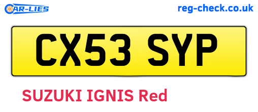 CX53SYP are the vehicle registration plates.