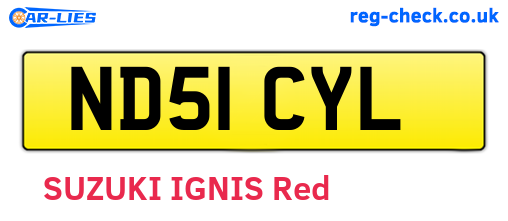 ND51CYL are the vehicle registration plates.