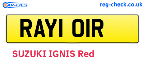 RAY101R are the vehicle registration plates.