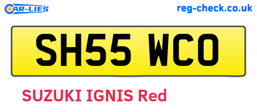 SH55WCO are the vehicle registration plates.