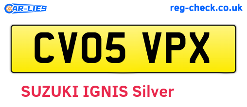 CV05VPX are the vehicle registration plates.
