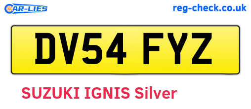 DV54FYZ are the vehicle registration plates.