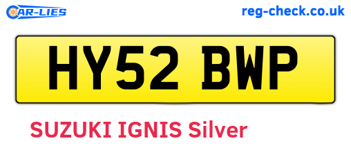 HY52BWP are the vehicle registration plates.