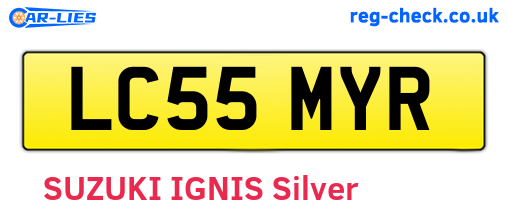 LC55MYR are the vehicle registration plates.