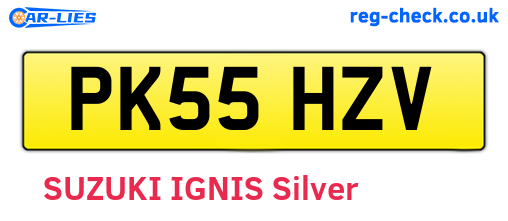 PK55HZV are the vehicle registration plates.