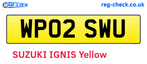 WP02SWU are the vehicle registration plates.