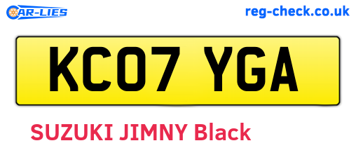 KC07YGA are the vehicle registration plates.
